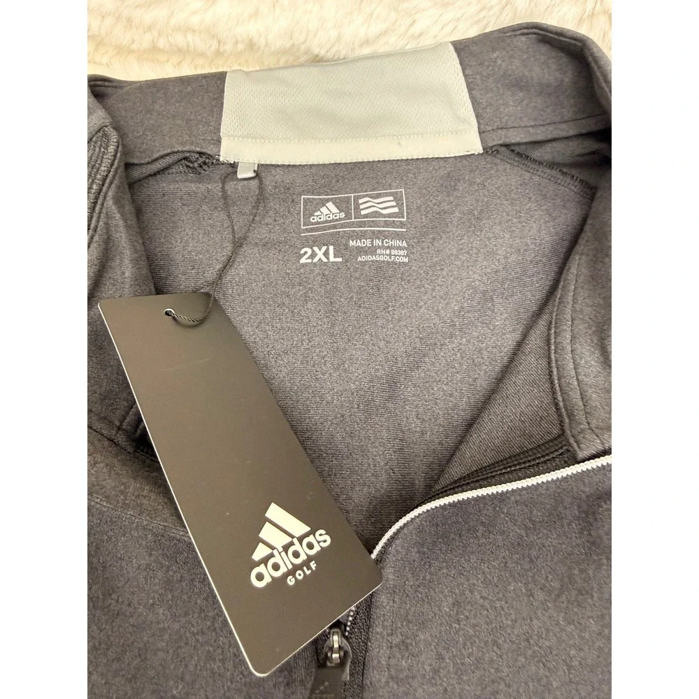 Adidas Golf Vest Mens XXL Black Sleeveless 1/4 Zip Performance NWT